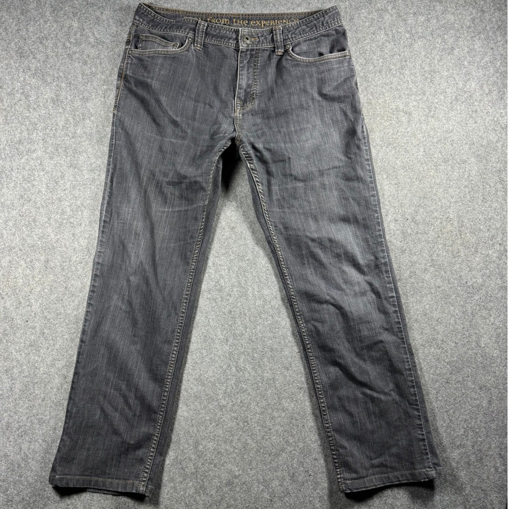 Prana Mens Bridger Slim Fit Organic Cotton Stretch Jeans Gray 34x30 (Fits 33x26)